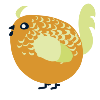 A orange and lemon chicken with a half-lace pattern