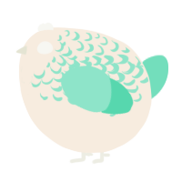 A cream and mint chicken with a half-lace pattern