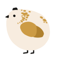 A cream and gold chicken with a neck-speckle pattern
