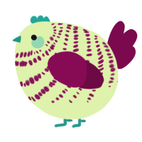 A apple and wine chicken with a bar pattern