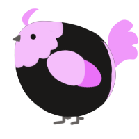 A sable and lavender chicken with a head pattern