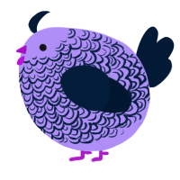 A lilac and tumblr chicken with a double-lace pattern