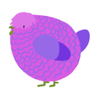 A orchid and blurple chicken with a lace pattern
