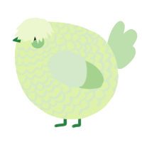 A apple and gluppy chicken with a lace pattern
