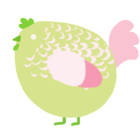 A lemon and rose chicken with a half-lace pattern