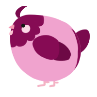 A pink and wine chicken with a head pattern