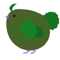 A olive and leaf chicken with a speckle pattern