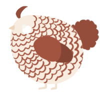 A cream and russet chicken with a lace pattern