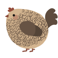 A beige and bark chicken with a double-lace pattern