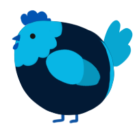 A tumblr and cerulean chicken with a head pattern