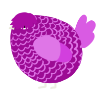 A plum and orchid chicken with a lace pattern