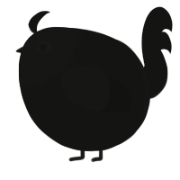 A black chicken with a head pattern