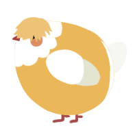 A honey and white chicken with a head pattern
