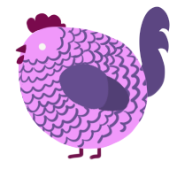 A lavender and overcast chicken with a lace pattern