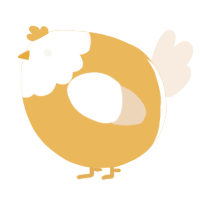 A honey and cream chicken with a head pattern
