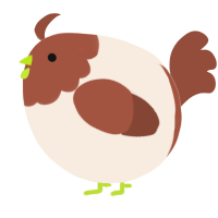 A cream and russet chicken with a head pattern