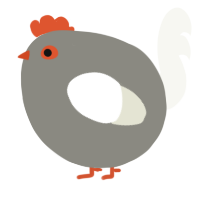 A ash and white chicken