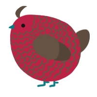 A crimson and bark chicken with a lace pattern