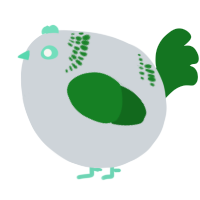 A mist and leaf chicken with a neck-band pattern