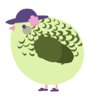 A apple and olive chicken with a half-lace pattern