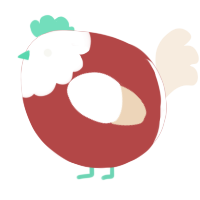 A red and cream chicken with a head pattern