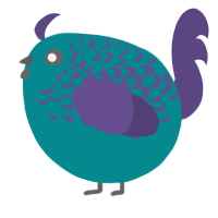 A teal and overcast chicken with a half-lace pattern