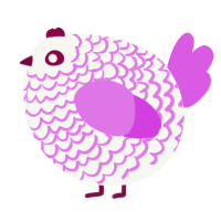 A white and orchid chicken with a lace pattern