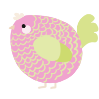 A pink and lemon chicken with a lace pattern