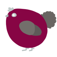 A maroon and grey chicken