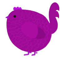 A plum chicken with a lace pattern