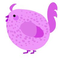A lavender and orchid chicken with a speckle pattern