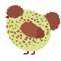 A lemon and russet chicken with a speckle pattern