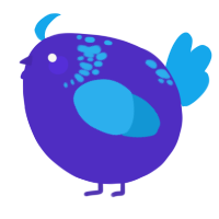 A indigo and sky chicken with a neck-speckle pattern