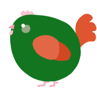 A leaf and vermilion chicken