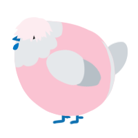 A rose and mist chicken with a head pattern