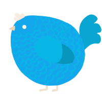 A sky and cerulean chicken with a lace pattern