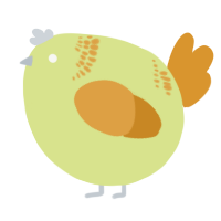 A lemon and orange chicken with a neck-band pattern