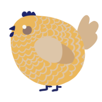 A honey and beige chicken with a lace pattern