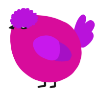 A fuchsia and amethyst chicken