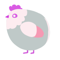 A silver and rose chicken with a head pattern