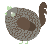 A ash and bark chicken with a lace pattern