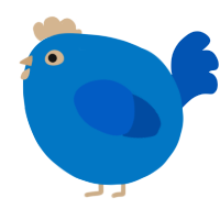 A sapphire and ultramarine chicken