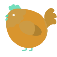 A orange and gold chicken with a head pattern