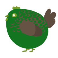 A leaf and bark chicken with a half-lace pattern