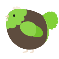 A bark and grass chicken with a head pattern
