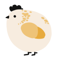 A cream and honey chicken with a neck-speckle pattern