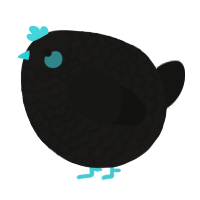 A sable and black chicken with a lace pattern