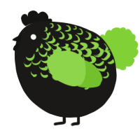 A sable and grass chicken with a half-lace pattern