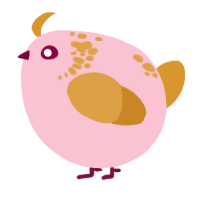 A rose and orange chicken with a neck-speckle pattern