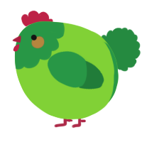 A grass and viridian chicken with a head pattern